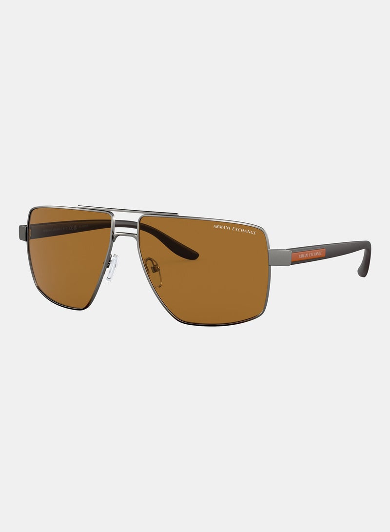 Armani Exchange Full Rimmed Pilot Sunglasses 0AX2037S 60 600383 - Image 2